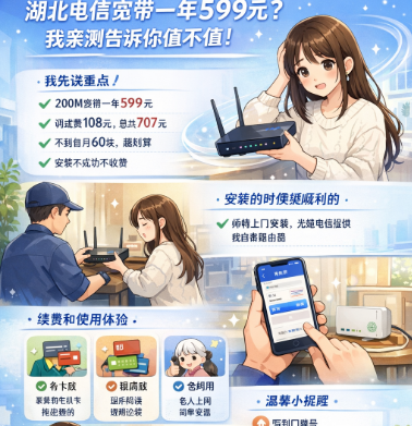 599元搞定电信宽带！我亲测告诉你到底值不值！
