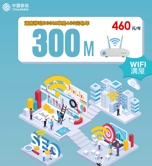 湖南移动宽带460元一年!真单宽、真不限速、真不捆绑