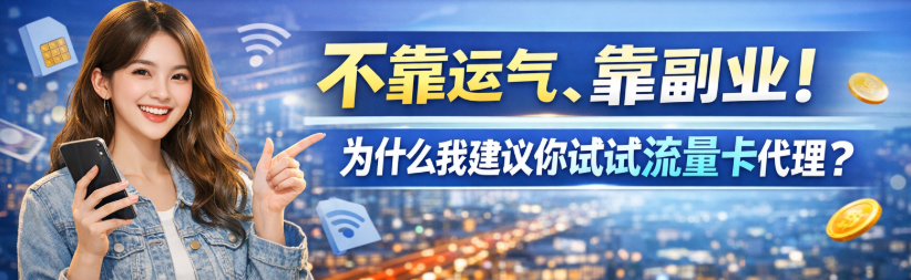 不靠运气，靠副业！为什么我建议你试试流量卡代理？