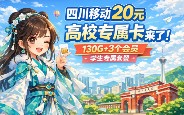 四川移动学生专属卡曝光!20元拿下130G!