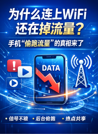 为什么连上WiFi还在掉流量？手机“偷跑流量”的真相来了