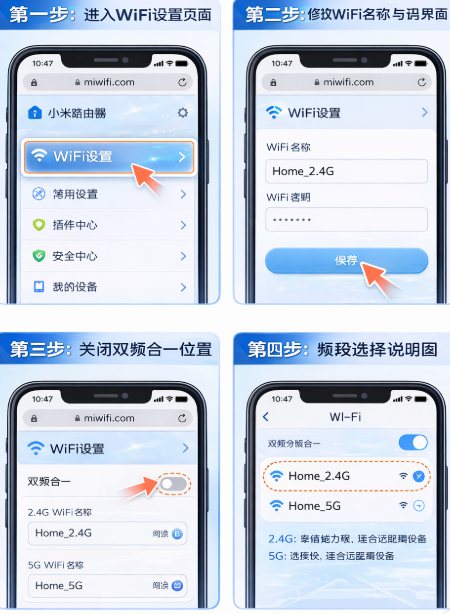 小米路由器怎么修改WiFi名称和密码？双频设置详细教程