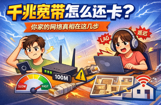 千兆宽带为什么还是卡？别被“1000M”骗了，这几个地方才是真问题