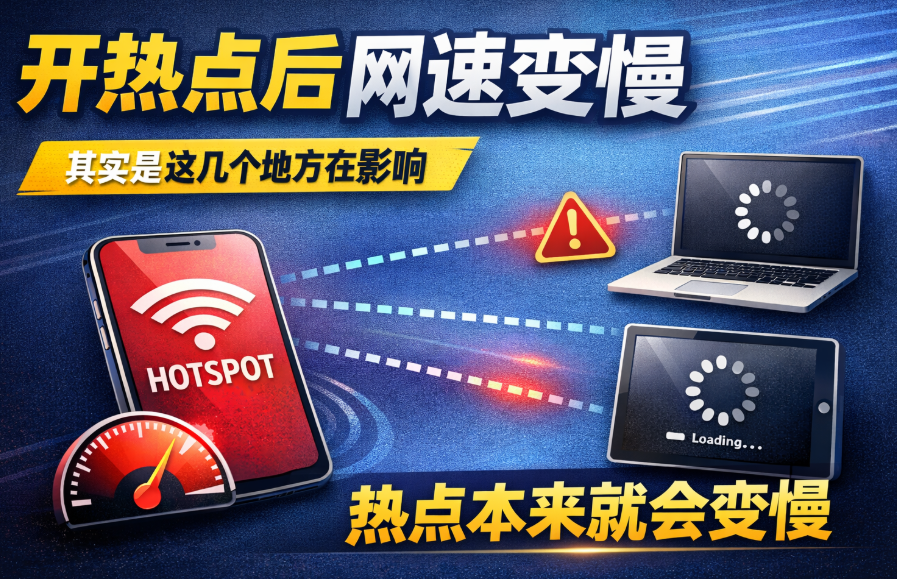 开热点后网速变慢，其实是这几个地方在影响