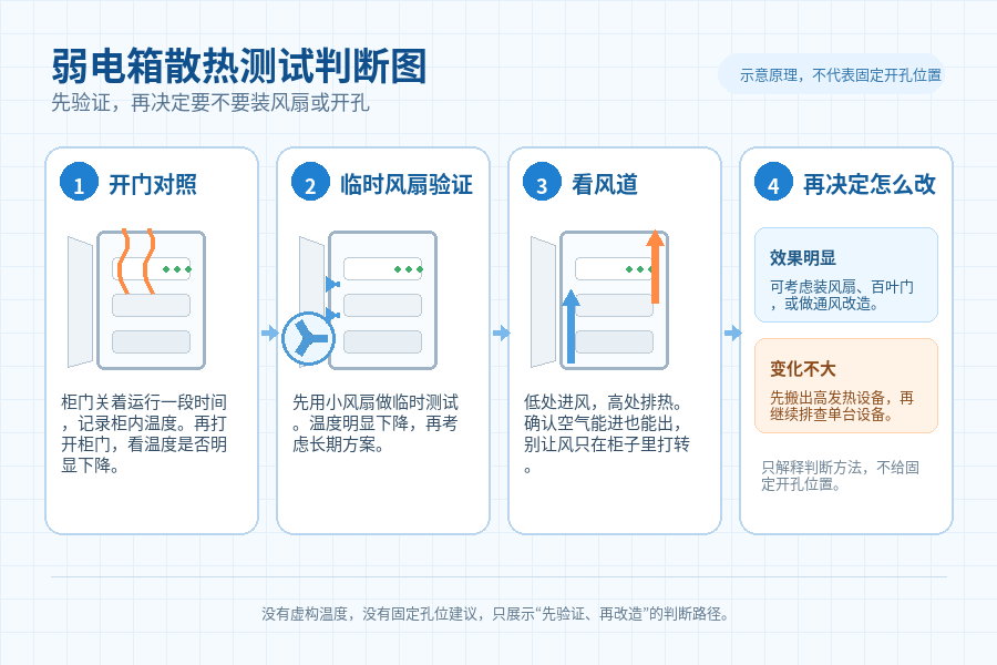 弱电箱一开门全是热气，光猫路由器要不要装风扇？别急着开孔