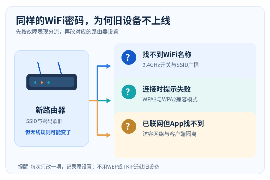 换了新路由器,WiFi密码明明没变,摄像头和旧手机却连不上?问题可能出在这3处
