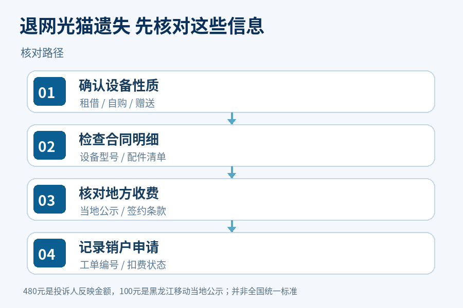 退宽带时光猫丢了,被要求赔480元?先查合同和收费标准